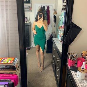Green mini dress